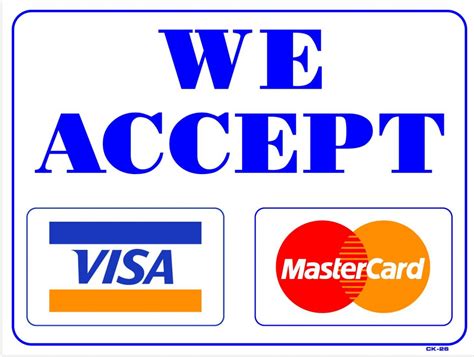 we accept credit cards sign